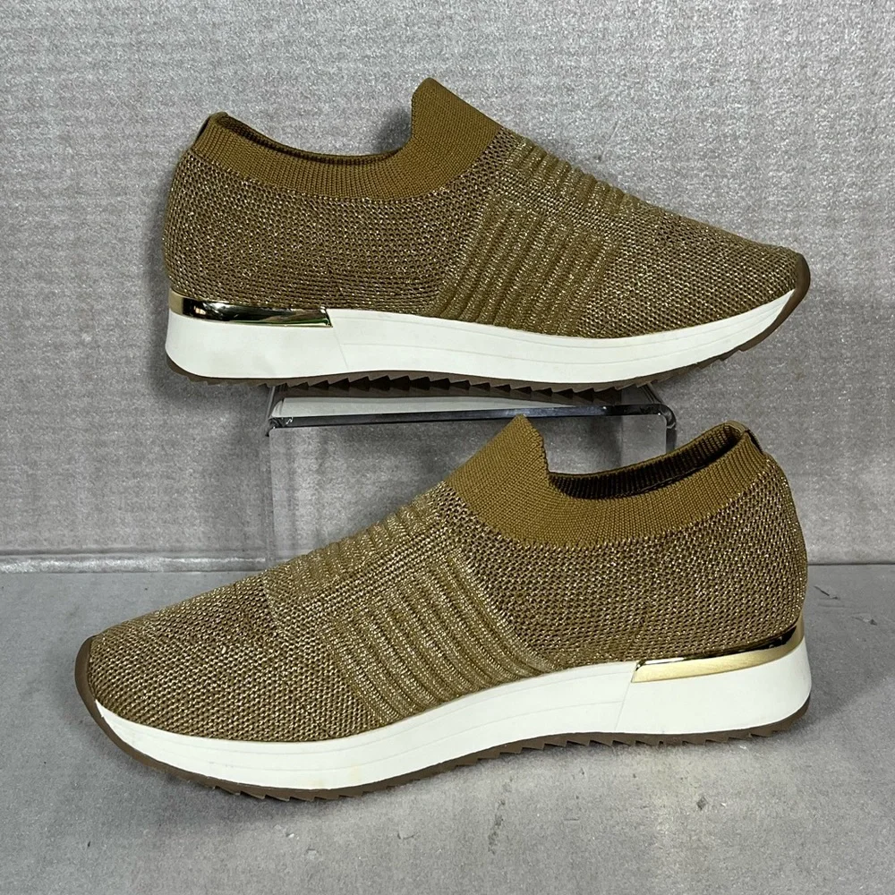 Kenneth Cole Reaction Women's Gold Sparkle Cameron Knit Sneaker Size 8M/EU39 - Picture 3 of 8